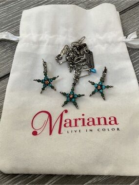 MARIANA Live In Color Star Flower Swarovski Necklace Earrings Set